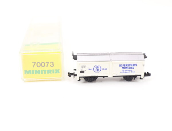 Minitrix N 70073 Güterwagen Hubschiebedachwagen "Hofbräuhaus München" DB / OVP