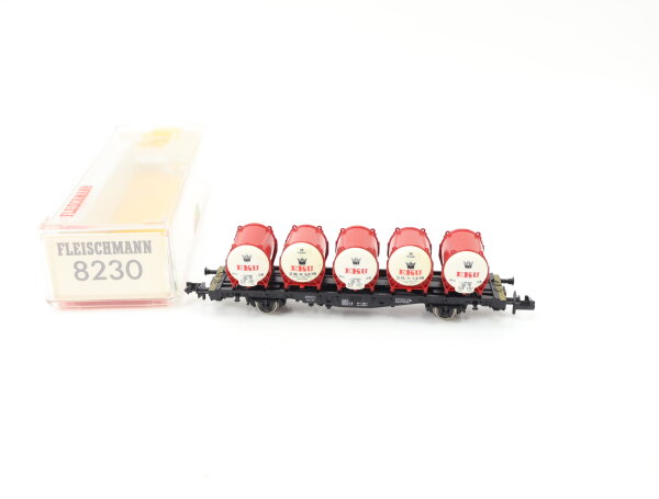 Fleischmann N 8230 Güterwagen Behältertragwagen "EKU" 411 7 882-1 DB / OVP