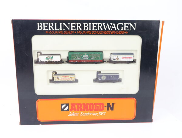 Arnold N 0156 Güterwagenset 5-tlg. "Berliner Bierwagen" Jahres-Sonderzug 1987