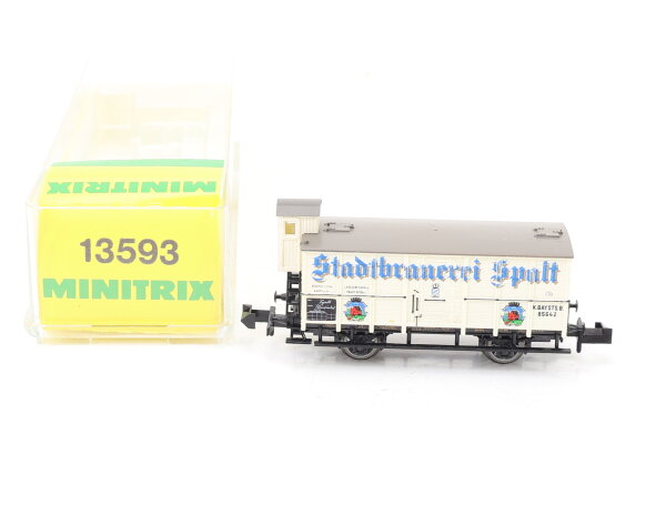 Minitrix N 13593 Güterwagen Bierwagen Stadtbrauerei Spalt K.Bay.Sts.B.