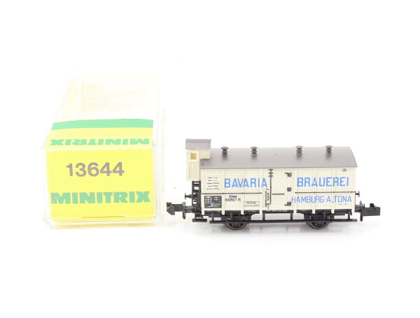 Minitrix N 13644 Güterwagen Bierwagen "Bavaria Brauerei" KPEV / NEM