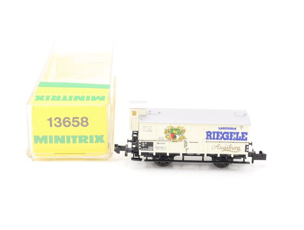 Minitrix N 13658 Güterwagen Bierwagen "Brauhaus Riegele" 520 941 DR