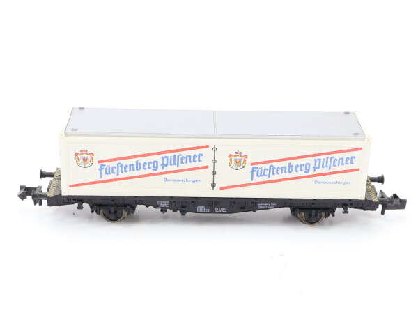 Fleischmann N 8244 Güterwagen Containerwagen "Fürstenberg Pilsener" DB