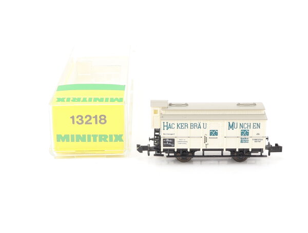 Minitrix N 13218 Güterwagen Bierwagen "Hackerbräu München" K.Bay.Sts.B.