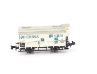 Minitrix N 13218 Güterwagen Bierwagen "Hackerbräu München" K.Bay.Sts.B.