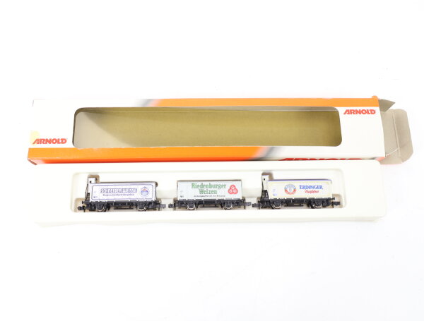 Arnold Spur N 0250 Set aus 3 Güterwagen Bierwagen Schneider Riedenburg Erdinger