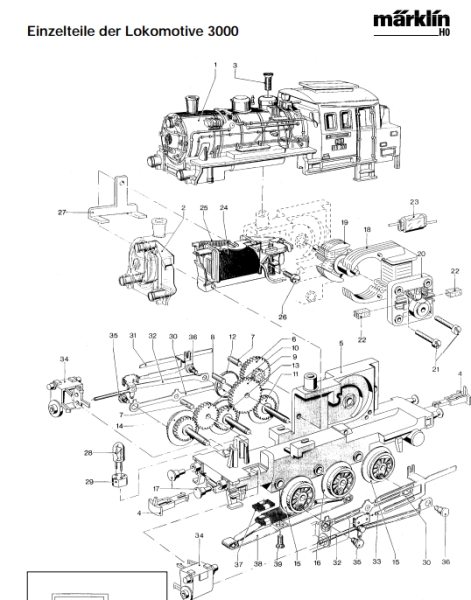 Ersatzteile für Märklin H0 3000 Dampflok BR 89