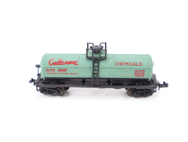 Minitrix Spur N 3293 Güterwagen Kesselwagen "Celanese Chemicals" GATX 39617