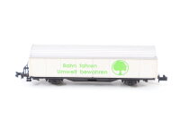 Roco Spur N Güterwagen Tonnendach Werbewagen "Bahn fahren Umwelt bewahren"
