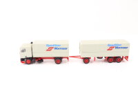 Herpa H0 Modellauto LKW DAF 95 Hänger-Lastzug Pritsche-Plane Spedition Wormser