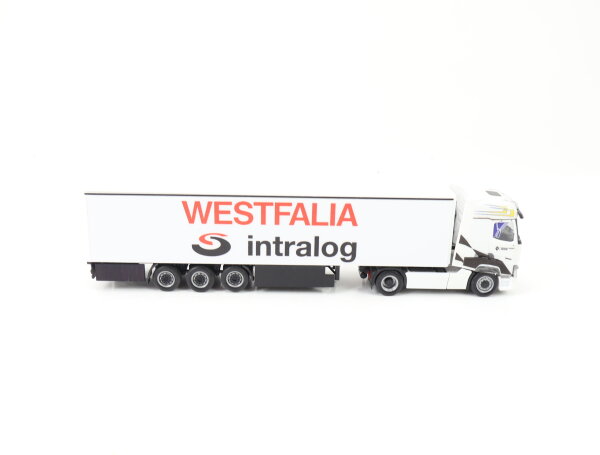 Herpa H0 Modellauto LKW Renault Gardinenplanen-Sattelzug "Westfalia intralog"