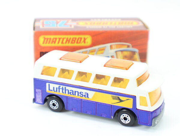Matchbox Superfast No. 65 Modellauto Bus Shuttle Bus "Lufthansa 1977" / OVP