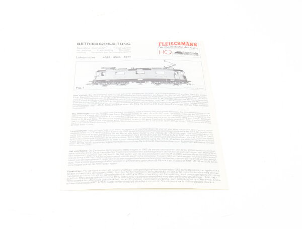 E1641 Fleischmann H0 Betriebsanleitung für Elektrolok 4342 4343 4344