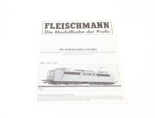 E1641 Fleischmann H0 Betriebsanleitung für Elektrolok 4380 4382 4383