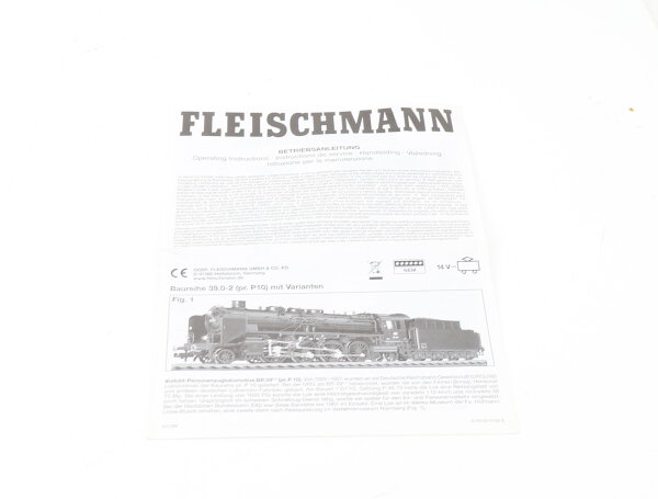 E1641 Fleischmann H0 Betriebsanleitung für Dampflok BR 39 P10 mit Varianten