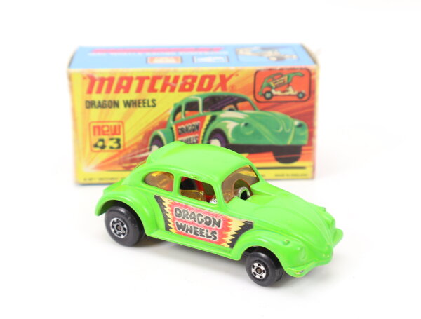 Matchbox Superfast No. 43 Dragon Wheels VW Käfer grün 1972 / OVP