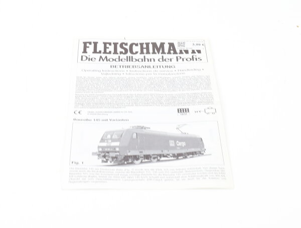 E1641 Fleischmann H0 Betriebsanleitung für Elektrolok BR 145 mit Varianten