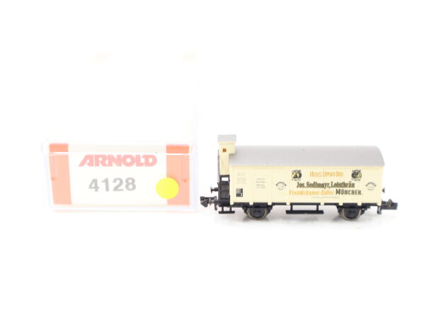 Arnold Spur N 4128 Güterwagen Bierwagen "Jos Sedlmayr Leistbräu" 513 716 NEM/OVP