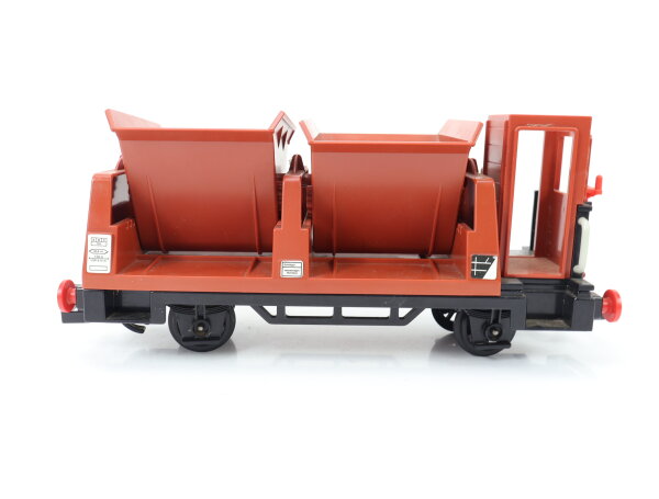 Playmobil G 4112 Güterwagen Doppel-Kipplore braun mit Bremserhaus