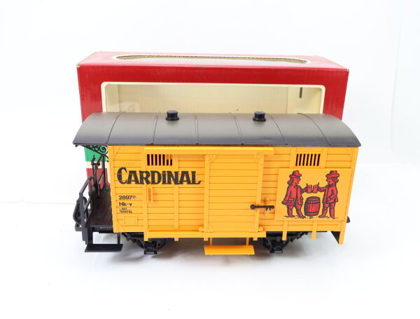 LGB Spur G 4034 Gedeckter Güterwagen Bierwagen "Cardinal" 2897 gelb OVP