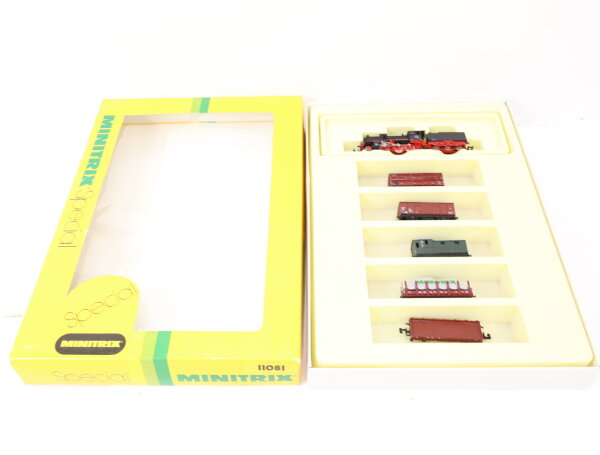 Minitrix N 11081 Güterzugset 6-tlg. mit Dampflok BR 54 1518 DR / OVP