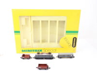 Minitrix N 11023 Güterzugset 4-tlg. mit Elektrolok...