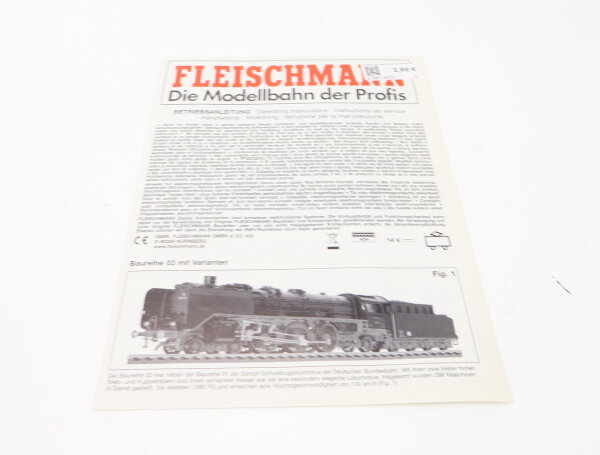 E1641 Fleischmann H0 Betriebsanleitung für Dampflok BR 03 mit Varianten