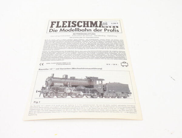 E1641 Fleischmann H0 Betriebsanleitung für Dampflok BR 13 AC Ausführung