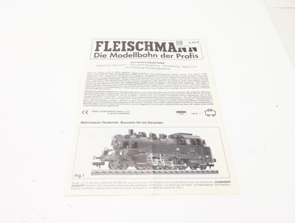 E1641 Fleischmann H0 Betriebsanleitung für Dampflok Baureihe BR 64 mit Varianten