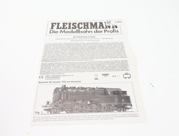 E1641 Fleischmann H0 Betriebsanleitung für Dampflok Baureihe BR 95 mit Varianten