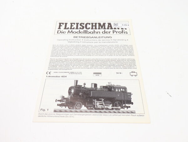 E1641 Fleischmann H0 Betriebsanleitung für Dampflok 4034