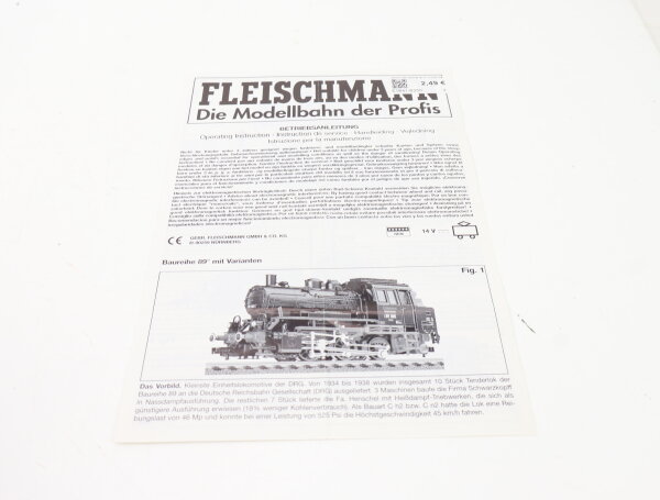 E1641 Fleischmann H0 Betriebsanleitung für Dampflok BR 89 mit Varianten