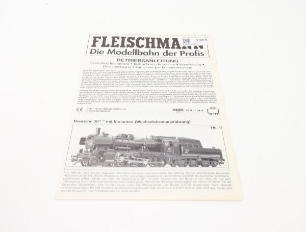 E1641 Fleischmann H0 Betriebsanleitung für Dampflok BR 38 AC Ausführung