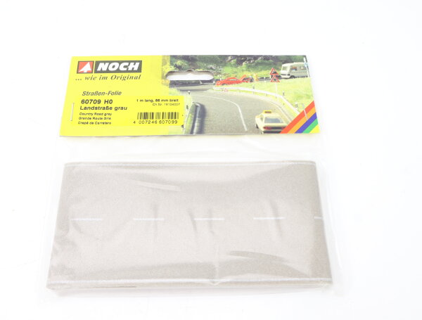 Noch H0 60709 Straßenfolie Landstraße grau Länge 1 m, 66 mm Breite OVP