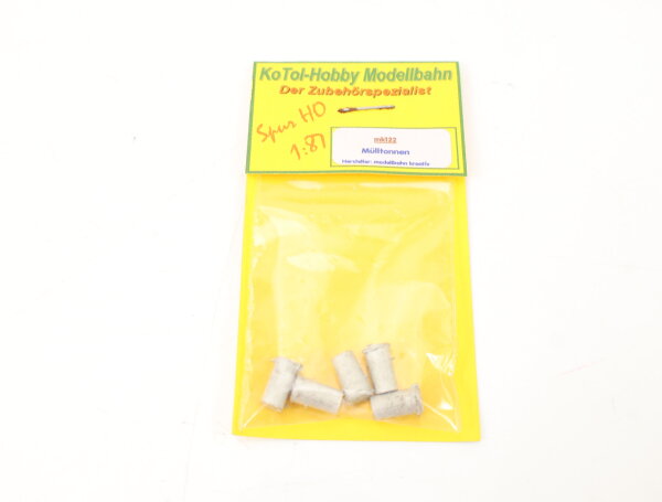 Kotol mk122 H0 5x Mültonnen Eimer silber aus Guss Ausschmückung 1:87