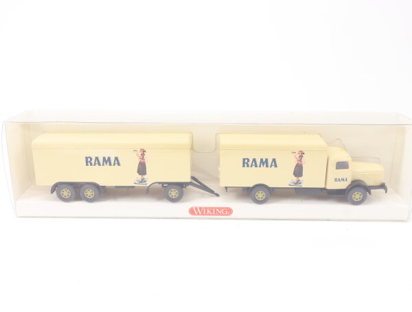 Wiking H0 886 06 40 Modellauto LKW Koffer-Lastzug Büssing 8000 "Rama" 1:87