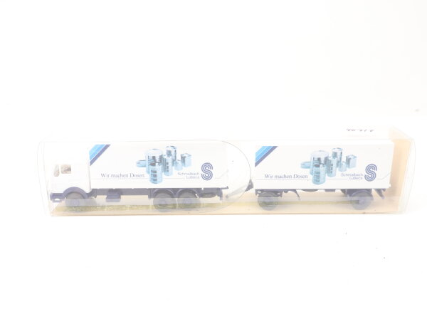 Wiking H0 Modellauto LKW Kofferlastzug MB Schmalbach Lubeca Dosen 1:87