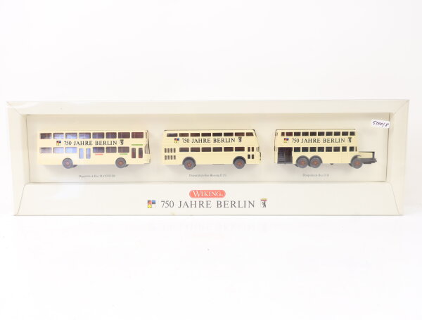 Wiking H0 Modellauto Doppeldeck Bus Set 3-tlg. 750 Jahre Berlin 1:87