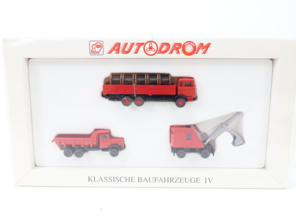 Wiking H0 990 17 Modellauto Set Klassische Baufahrzeuge IV Autodrom Rot 1:87