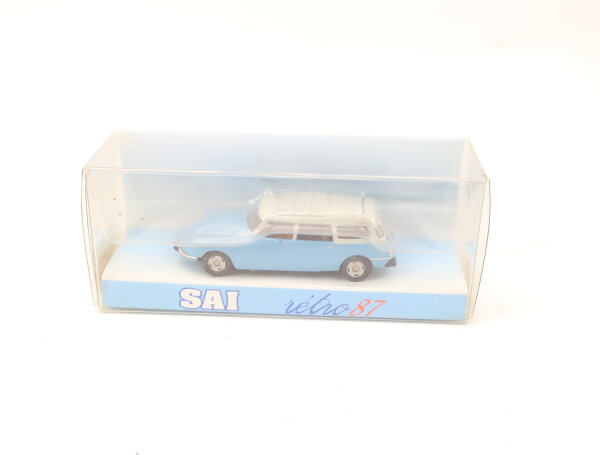 Sai retro 87 3103 Modellauto PKW Citroen DS Break 1963 Metall hellblaugrau 1:87