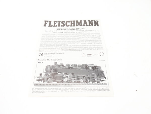 E1641 Fleischmann H0 Betriebsanleitung für Dampflok BR 86 mit Varianten