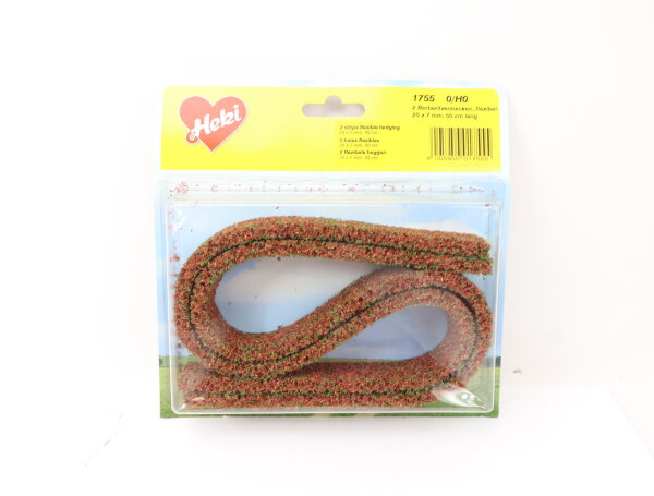 Heki H0 O 1755 Bepflanzung 2 Stück Berberitzenhecken flexibel 50 cm Länge OVP