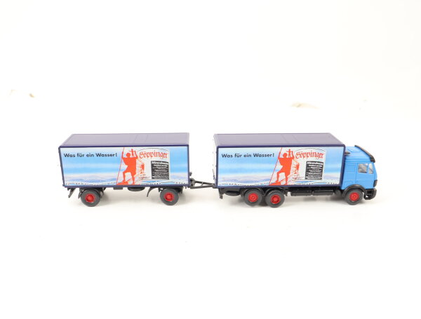 Wiking H0 Modellauto LKW Werbemodell Göppinger Wasser MB SK Hängerzug 1:87