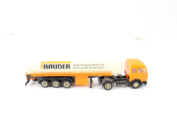 Herpa H0 Modellauto LKW Mercedes-Benz Tanklastzug "Bauder" orange/weiß 1:87