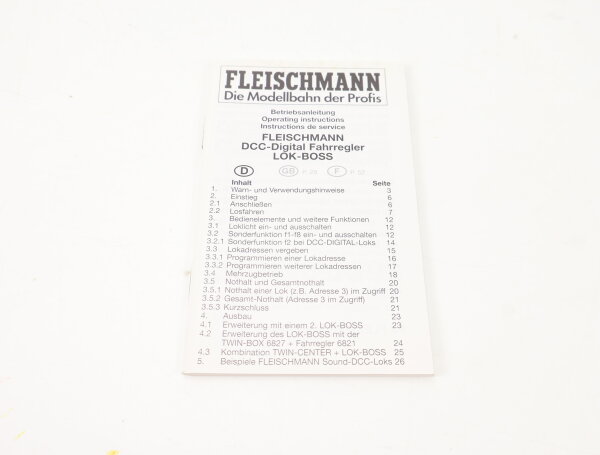 E1641 Fleischmann H0 Betriebsanleitung für DCC-Digital Fahrregler Lok-Boss