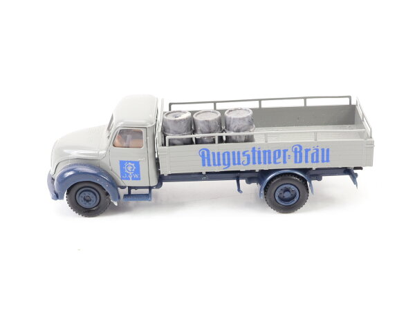 Brekina H0 4215 Modellauto Transporter Magirus Bierpritsche "Augustiner Bräu"