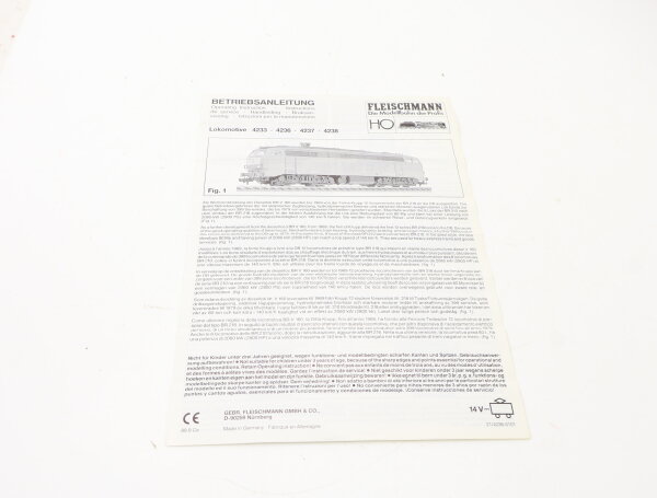 E1641 Fleischmann H0 Betriebsanleitung für Diesellok 4233 4236 4237 4238
