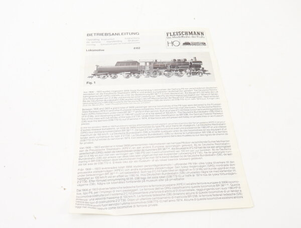 E1641 Fleischmann H0 Betriebsanleitung für Dampflok 4162