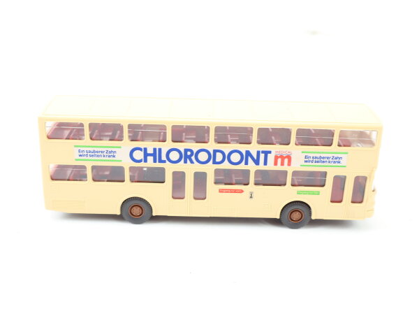 Wiking H0 730/11 Modellauto Doppeldeckbus MAN SD 200 "Chlorodont" 1:87