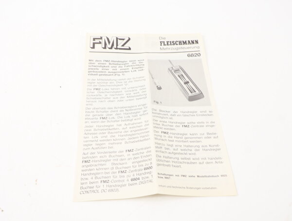 E1641 Fleischmann H0 Betriebsanleitung für Handregler Mehrzugsteuerung 6820